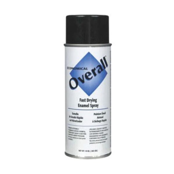 Rust-Oleum V2404830 Overall Economical Enamel Spray Paint, 16 oz Container, Liquid Form, Black, 5 to 8 sq-ft/can Coverage