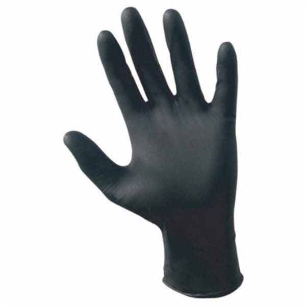 SAS Raven Extra Strength Disposable Gloves, Nitrile, Black, Non-Powdered, Fully Textured, 6 mil THK, Application Type: Exam Grade, Ambidextrous Hand