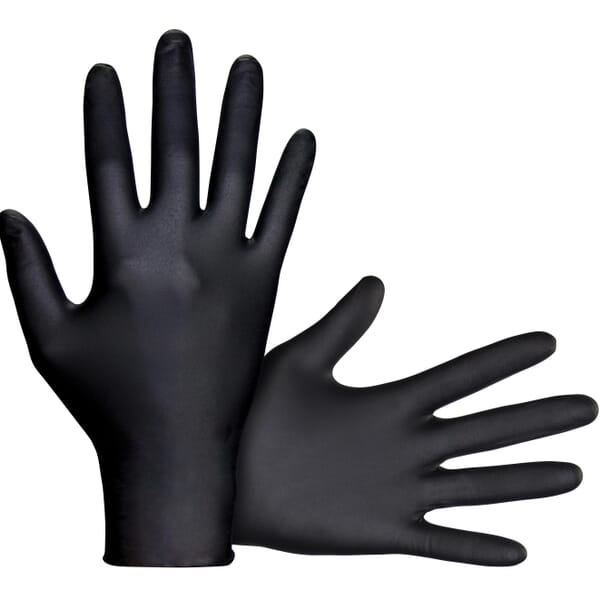 SAS 66520 Raven Extra Strength Disposable Gloves, 2XL, Nitrile, Black, Non-Powdered, Fully Textured, 6 mil THK, Application Type: Exam Grade, Ambidextrous Hand