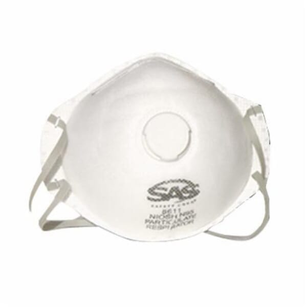 SAS 8611 Latex Free Particulate Respirator With Exhalation Valve, Universal, Resists: Non-Oil