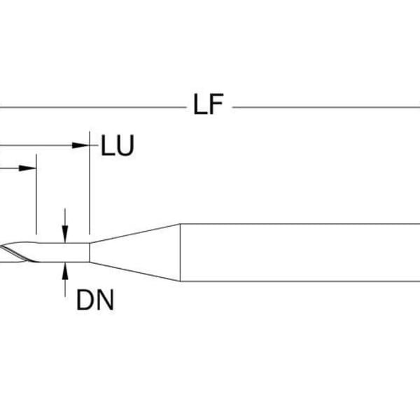 SGS 03442 Micro M2S Imperial Long Reach Neck Square End Mill, 0.07 in Dia Cutter, 0.21 in Length of Cut, 2 Flutes, 1/8 in Dia Shank, 2 in OAL, AlTiN Coated