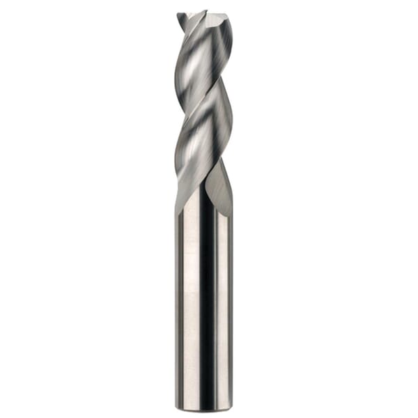 SGS 34777 S-Carb 43CR Center Cutting High Performance Positive Rake Single End End Mill, 3/8 in Dia Cutter, 0.03 in Corner Radius, 1 in Length of Cut, 3 Flutes, 3/8 in Dia Shank, 2-1/2 in OAL, Uncoated