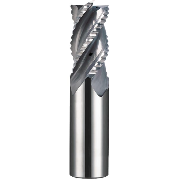SGS 44811 S-Carb 43MAPR Center Cutting High Performance Long Reach Neck Positive Rake End Mill With Internal Coolant, 25 mm Dia Cutter, 5 mm Corner Radius, 35 mm Length of Cut, 3 Flutes, 25 mm Dia Shank, 108 mm OAL, TiB2 Coated