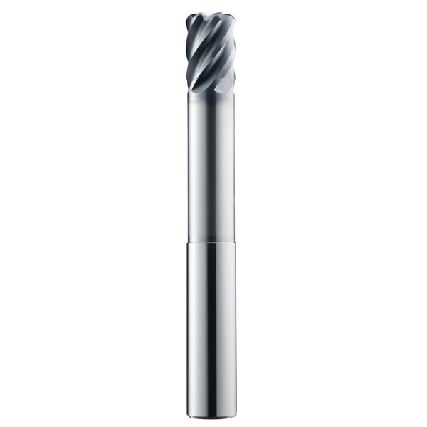 SGS 35134 T-Carb 51LC Center Cutting High Performance Long Reach Neck Positive Rake Single End End Mill, 5/8 in Dia Cutter, 0.09 in Corner Radius, 3/4 in Length of Cut, 6 Flutes, 5/8 in Dia Shank, 5 in OAL, TX Coated