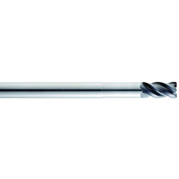SGS 36458 Z-Carb-AP Z1PLC Center Cutting High Performance Long Reach Neck Single End Variable Rake End Mill, 3/8 in Dia Cutter, 0.02 in Corner Radius, 7/8 in Length of Cut, 4 Flutes, 3/8 in Dia Shank, 4 in OAL, TX Coated