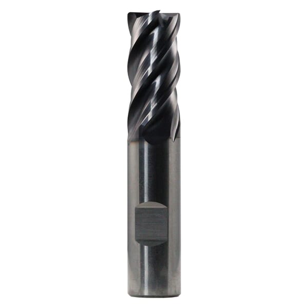 SGS 46456 Z-Carb-HTA ZH1MCR Center Cutting High Performance Positive Rake End Mill, 10 mm Dia Cutter, 0.5 mm Corner Radius, 22 mm Length of Cut, 4 Flutes, 10 mm Dia Shank, 72 mm OAL, AlTiN Coated