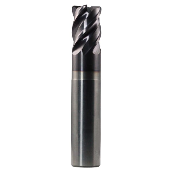 SGS 36793 Z-Carb-MD ZD1CR Center Cutting High Performance Long Reach Neck Negative Rake Single End End Mill, 3/4 in Dia Cutter, 0.06 in Corner Radius, 15/16 in Length of Cut, 4 Flutes, 3/4 in Dia Shank, 5-1/2 in OAL, TX Coated
