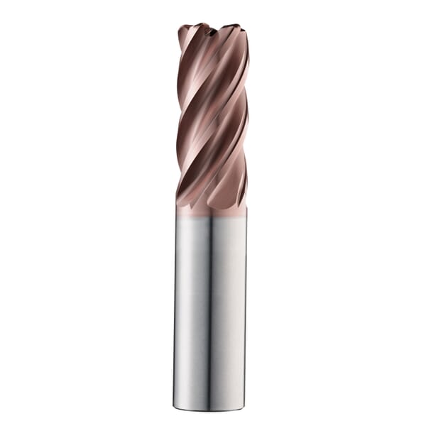 SGS 37038 Z-Carb-HPR Z5CR High Performance Non-Center Cutting Positive Rake Single End End Mill With Through Coolant, 1/2 in Dia Cutter, 0.03 in Corner Radius, 1 in Length of Cut, 5 Flutes, 1/2 in Dia Shank, 3 in OAL, AlTiSiN Nano Composite Coated