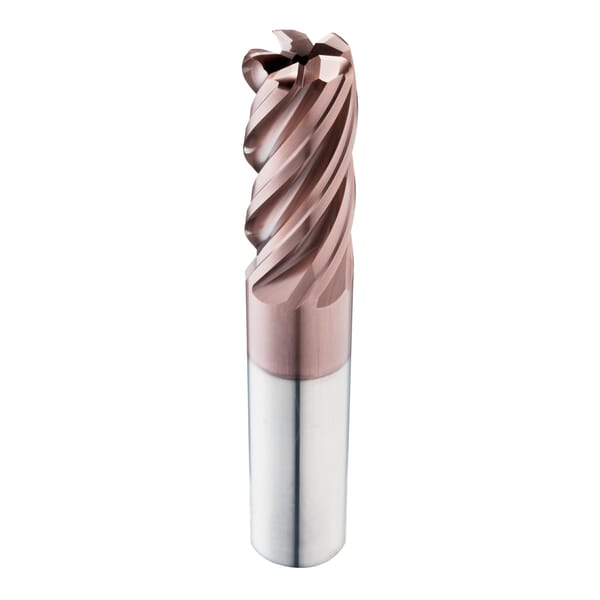 SGS 38860 Z-Carb-HPR Z5CR High Performance Imperial Corner Radius End Mill With Internal Coolant, 3/4 in Dia Cutter, 0.01 in Corner Radius, 7/8 in Length of Cut, 5 Flutes, 3/4 in Dia Shank, 4 in OAL, AlTiSiN Nano Composite Coated