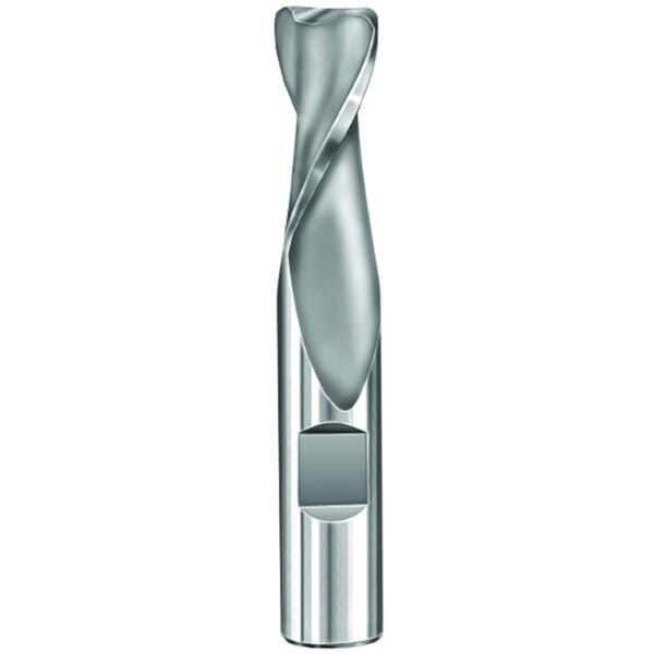 SGS 38237 3CR Center Cutting Positive Rake Regular Length Single End End Mill, 5/16 in Dia Cutter, 0.045 in Corner Radius, 13/16 in Length of Cut, 2 Flutes, 5/16 in Dia Shank, 2-1/2 in OAL, Uncoated