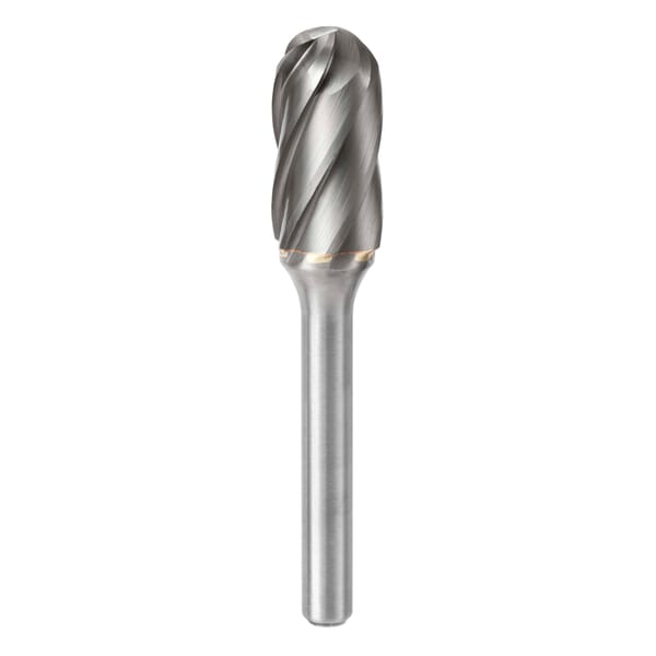 SGS Pro 19024 Universal SC Imperial Carbide Burr, Radius End, Cylindrical Head, 1/4 in Dia Head, 3/4 in L of Cut, 2 in OAL, Aluminum Cut