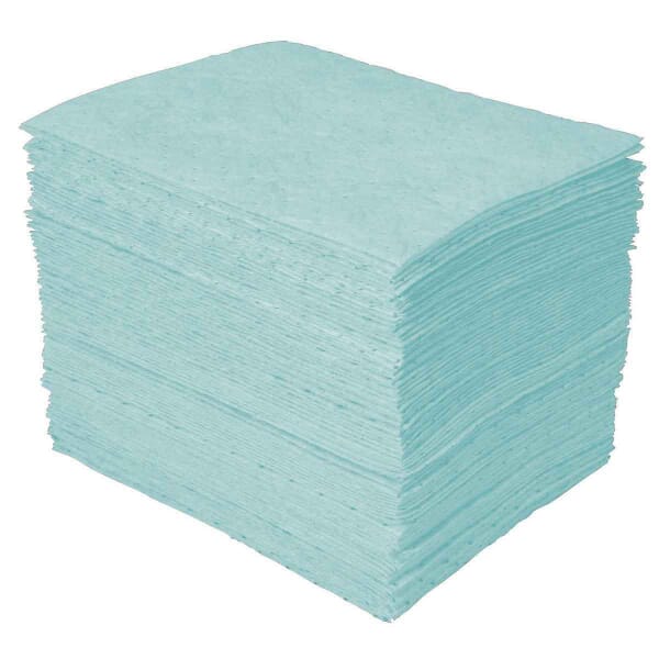 SPC Universal Plus SPCUN1113 Mediumweight Absorbent Pad, 12 in L x 12 in W x 3 ply THK, 20 gal Absorption, Meltblown-Meltblown-Meltblown Polypropylene