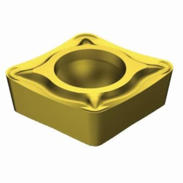 Sandvik Coromant 5724152 CoroTurn 107 Turning Insert, ANSI Code: CCMT 3(2.5)1-UM 2025, CCMT Insert, Material Grade: M, P, 3(2.5)1 Insert, Diamond Shape, 09 Seat, Positive Rake, Neutral Cutting, For Use On Stainless Steel and Steel, Carbide
