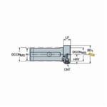 Sandvik Coromant 5726884 Neutral Clamping Unit, Cylindrical Shank with 3-Flat x Coromant Capto Shank, C3 Workpiece Side, 1.2598 in Arbor/Shank, 1.7913 in Dia Body, 3.8582 in OAL
