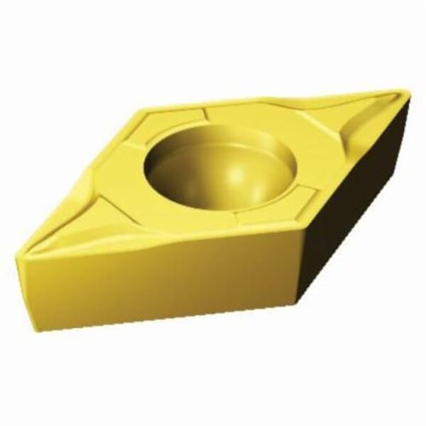 Sandvik Coromant 5734908 CoroTurn 111 Turning Insert, ANSI Code: DPMT 2(1.5)1-MF 2025, DPMT Insert, Material Grade: M, 2(1.5)1 Insert, Rhombic Shape, 7 Seat, Positive Rake, Neutral Cutting, For Use On Stainless Steel, Carbide, Manufacturers Grade: 2025