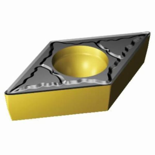 Sandvik Coromant 5730897 CoroTurn 107 Turning Insert, ANSI Code: DCMT 3(2.5)2-PM 1515, DCMT Insert, Material Grade: M, P, 3(2.5)2 Insert, Diamond Shape, 11 Seat, Positive Rake, Neutral Cutting, For Use On Stainless Steel and Steel, Carbide