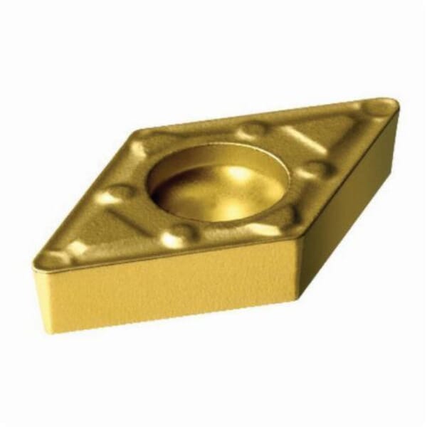 Sandvik Coromant 5730641 CoroTurn 107 Turning Insert, ANSI Code: DCMX 3(2.5)1-WF 2015, DCMX Insert, Material Grade: M, 3(2.5)1 Insert, Diamond Shape, 11 Seat, Positive Rake, Neutral Cutting, For Use On Stainless Steel, Carbide, Manufacturers Grade: 2015