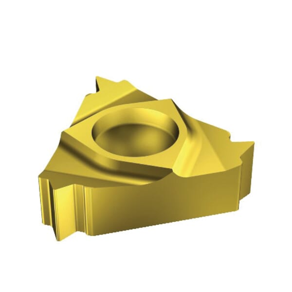 Sandvik Coromant 5734438 T-Max U-Lock Threading Insert, ANSI Code: L166.0L-11MM01-100 1020, L166.0L Insert, Triangular Shape, Internal Thread, Metric Thread, 1 mm Pitch, Left Hand Cutting, Manufacturers Grade: 1020, Material Grade: H, K, M, N, P, S