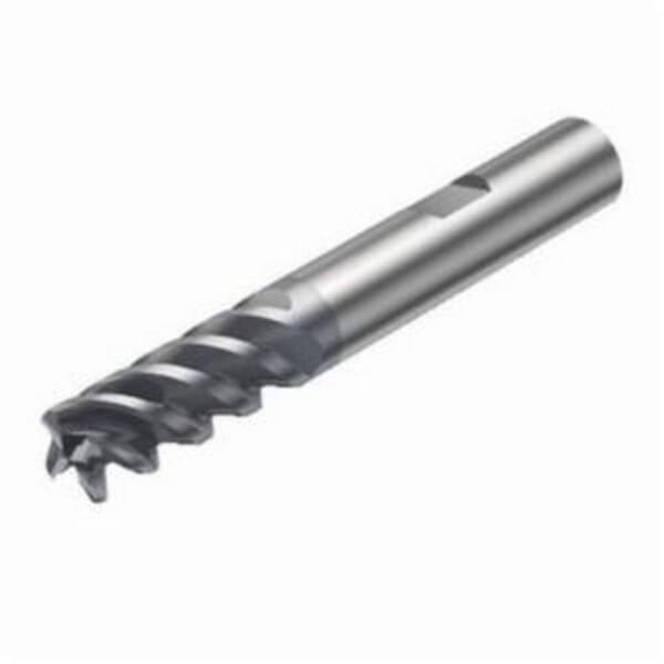 Sandvik Coromant 5743083 CoroMill Plura Square Shoulder End Mill, 0.551 in Dia Cutter, 1.023 in Length of Cut, 4 Flutes, 0.551 in Dia Shank, 3.267 in OAL, PVD Coated