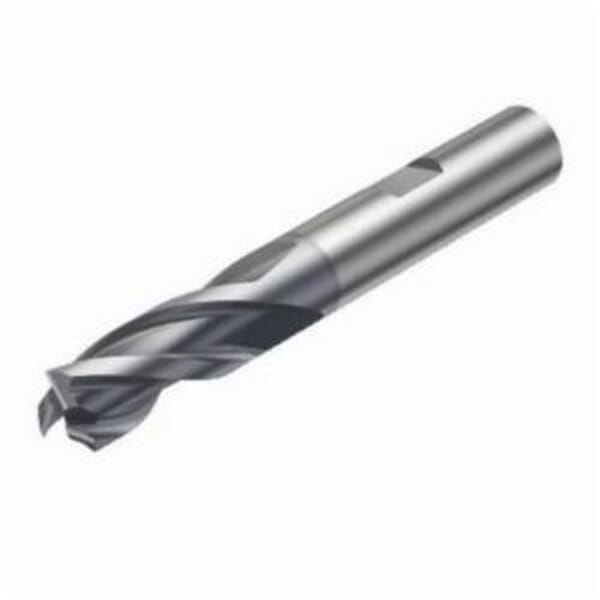 Sandvik Coromant 6259701 CoroMill Plura Square Shoulder End Mill, 0.787 in Dia Cutter, 1.279 in Length of Cut, 3 Flutes, 0.787 in Dia Shank, 4.094 in OAL, PVD Coated