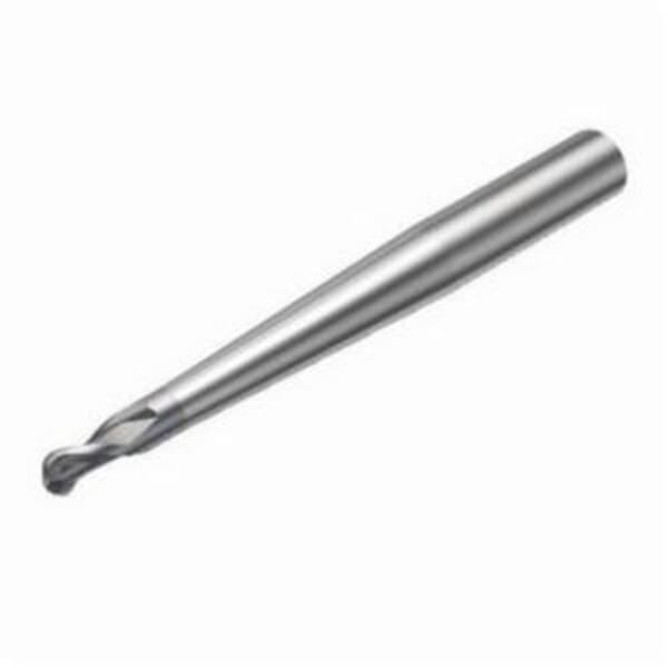 Sandvik Coromant 5743362 CoroMill Plura Ball Nose End Mill, 0.196 in Dia Cutter, 0.196 in Length of Cut, 2 Flutes, 0.314 in Dia Shank, 3.937 in OAL, PVD Coated
