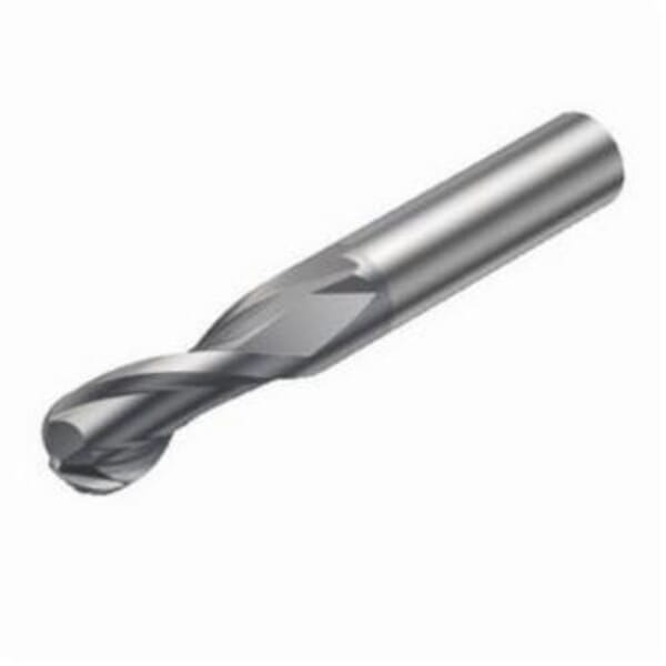 Sandvik Coromant 5743360 CoroMill Plura Ball Nose End Mill, 0.196 in Dia Cutter, 0.236 in Length of Cut, 2 Flutes, 0.236 in Dia Shank, 2.244 in OAL, PVD Coated