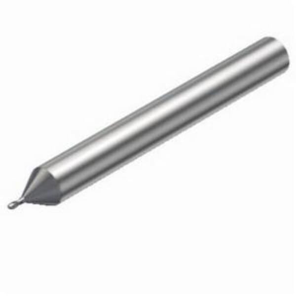 Sandvik Coromant 5743367 CoroMill Plura Ball Nose End Mill, 0.023 in Dia Cutter, 0.023 in Length of Cut, 2 Flutes, 0.236 in Dia Shank, 2-1/8 in OAL, PVD Coated