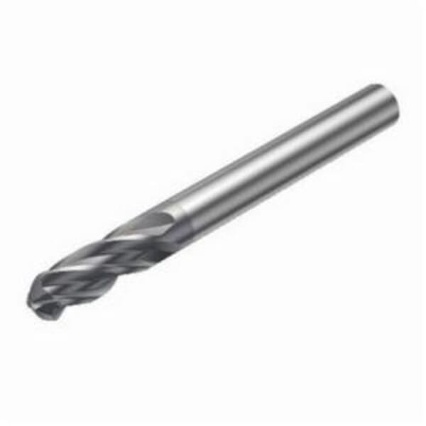 Sandvik Coromant 6334849 CoroMill Plura Ball Nose End Mill, 0.187 in Dia Cutter, 3/8 in Length of Cut, 4 Flutes, 1/4 in Dia Shank, 3 in OAL, PVD Coated