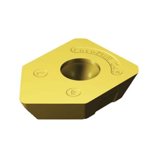 Sandvik Coromant 5743934 CoroMill 245 Milling Insert, R245..E-W Insert, 18T6 Insert, Carbide, Manufacturers Grade: 2030, Squared Shape, Material Grade: M, S