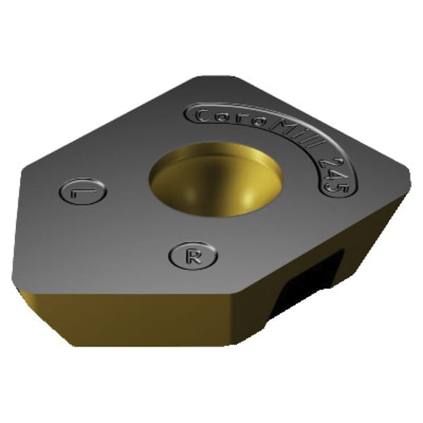 Sandvik Coromant 6428134 CoroMill 245 Milling Insert, R245..E-W (Tip) Insert, 12T3 Insert, Carbide, Manufacturers Grade: 3330, Squared Shape, Material Grade: K