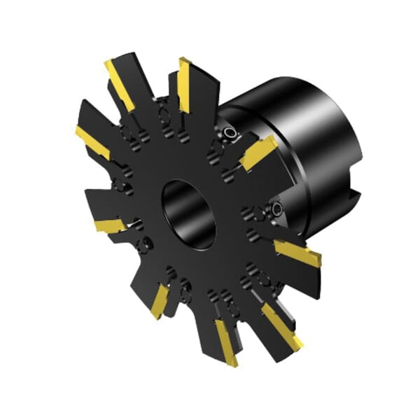 Sandvik Coromant 5758882 CoroMill 329 Groove Milling Cutter With Internal Coolant Channel, ANSI Code: 329-100Q22-H, Arbor Connection, 329..Qxx Toolholder, 100 mm Dia x 4 mm W Cutting, Right Hand Cutting, 329..Qxx Insert, 22 mm Dia Hole