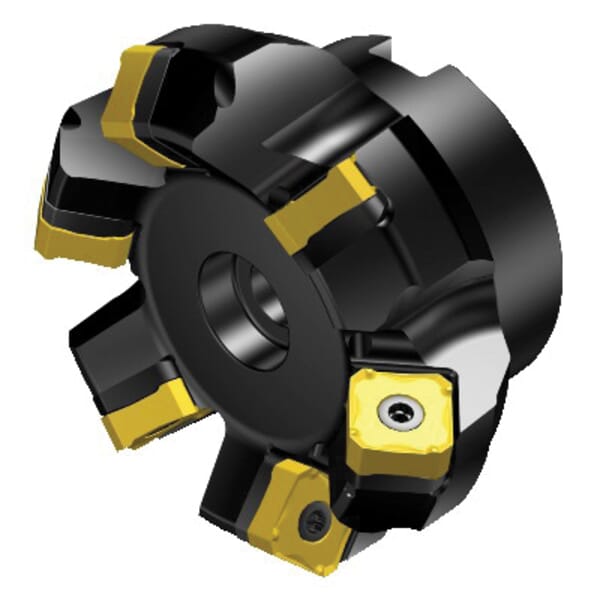 Sandvik Coromant 5722571 CoroMill 345 Face Milling Cutter, ANSI Code: A345-127R38-13H, 5 in Dia Cutting, 1-1/2 in Dia Shank, 2.4803 in OAL, A345..Rxx Insert, 0.2362 in Max Depth of Cut, 1-1/2 in Dia Arbor Hole, 45 deg Lead Angle