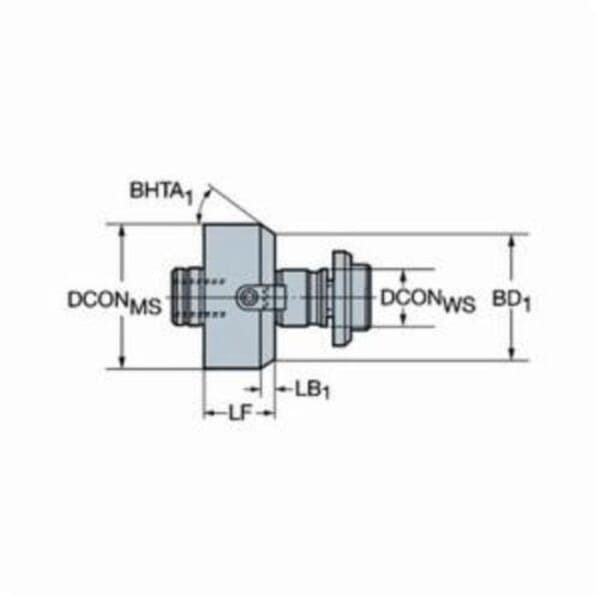 Sandvik Coromant 5759164 Adapter, 1.0629 in Dia Hole, Varilock x Arbor Shank, 2.4803 in Taper, 1.0629 in Dia Nose, 1.1811 in Projection