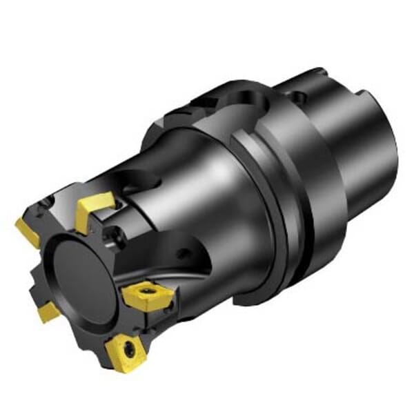 Sandvik Coromant 5761910 CoroMill 490 Shoulder Milling Cutter, ANSI Code: 490-080HA06-08M, 3.1496 in Dia Cutting, HSK Taper Shank, 490..HAxx Insert, Right Hand Cutting, 90 deg Lead Angle, 0.2165 in Max Depth of Cut