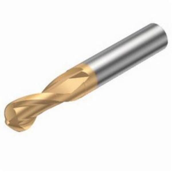 Sandvik Coromant 5963313 CoroMill Plura Ball Nose End Mill, 0.236 in Dia Cutter, 0.354 in Length of Cut, 2 Flutes, 0.236 in Dia Shank, 3.543 in OAL, PVD Coated
