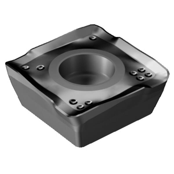 Sandvik Coromant 5922153 CoroMill 490 Milling Insert, ANSI Code: 490R-140412M-PM 3040, 490R/L..M-PM Insert, 140412 Insert, Carbide, Manufacturers Grade: 3040, Squared Shape, Material Grade: K, P