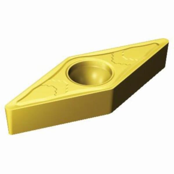 Sandvik Coromant 6198159 CoroTurn 107 1-Sided Basic Shape Turning Insert, ANSI Code: VBMT 331-MMC 2025, VBMT Insert, Material Grade: M, 331 Insert, Diamond Shape, 16 Seat, Positive Rake, Neutral Cutting, For Use On Stainless Steel, Carbide