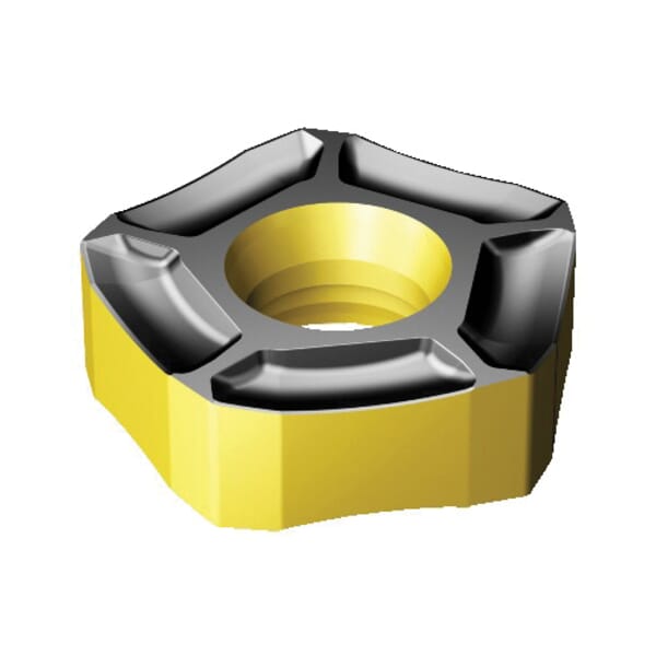 Sandvik Coromant 6428132 CoroMill 357 Milling Insert, ANSI Code: 357R-2408M-PM 3330, 357R..M-PM Insert, 2408 Insert, Carbide, Manufacturers Grade: 3330, Pentagon Shape, Material Grade: K