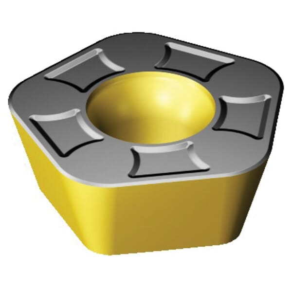 Sandvik Coromant 6289929 CoroMill 419 Milling Insert, ANSI Code: 419N-140530M-KH 4220, 419N..M-KH Insert, 140530 Insert, Carbide, Manufacturers Grade: 4220, Pentagon Shape, Material Grade: K, P