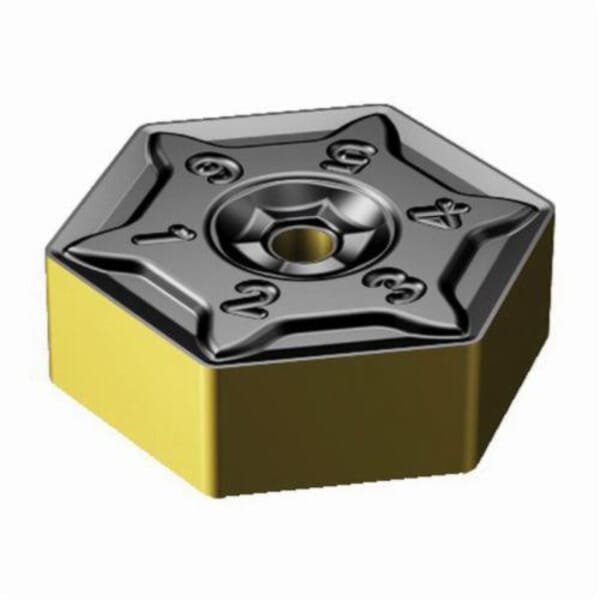 Sandvik Coromant 6428170 CoroMill S-60 Milling Insert, ANSI Code: HNEF 09 05 08-KM 3330, HNEF-KM Insert, 090508 Insert, Carbide, Manufacturers Grade: 3330, Hexagon Shape, Material Grade: K