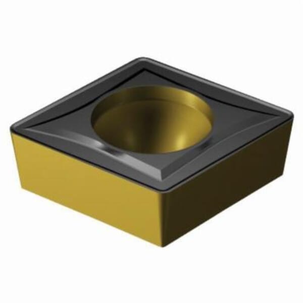 Sandvik Coromant 6612372 CoroTurn 107 Turning Insert, ANSI Code: CCMT 3(2.5)2-UR 4315, CCMT Insert, Material Grade: K, P, 3(2.5)2 Insert, Diamond Shape, 09 Seat, Positive Rake, Neutral Cutting, For Use On Cast Iron and Steel, Carbide