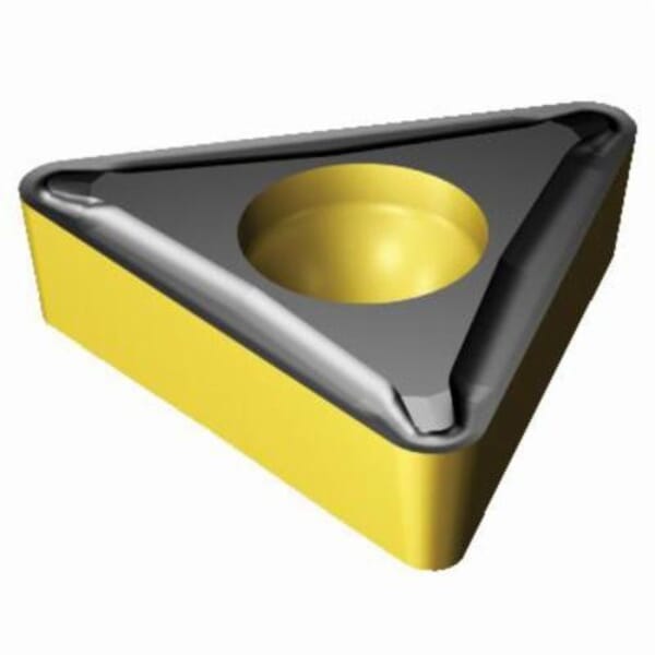 Sandvik Coromant 6434133 CoroTurn 107 Turning Insert, ANSI Code: TCMT 2(1.5)2-UF 4325, TCMT Insert, Material Grade: K, P, 2(1.5)2 Insert, Triangular Shape, 11 Seat, Positive Rake, Neutral Cutting, For Use On Cast Iron and Steel, Carbide