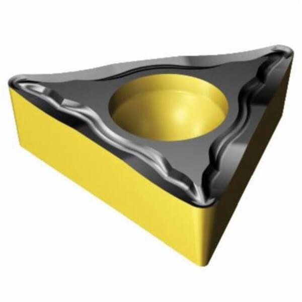 Sandvik Coromant 6612481 CoroTurn 107 Turning Insert, ANSI Code: TCMT 3(2.5)2-UM 4315, TCMT Insert, Material Grade: K, P, 3(2.5)2 Insert, Triangular Shape, 16 Seat, Positive Rake, Neutral Cutting, For Use On Cast Iron and Steel, Carbide