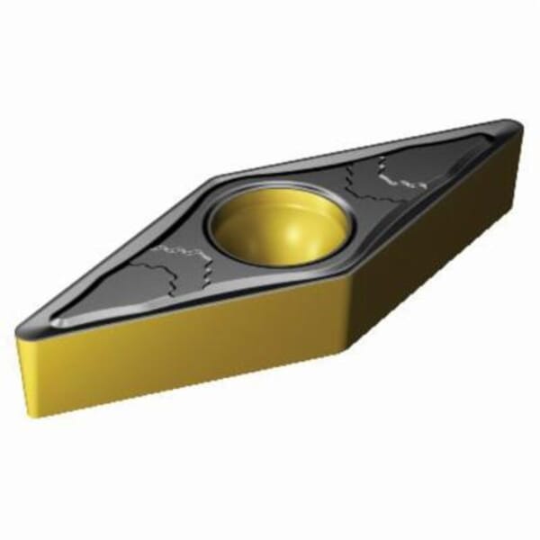 Sandvik Coromant 6198243 CoroTurn 107 1-Sided Basic Shape Turning Insert, ANSI Code: VBMT 332-PMC 4325, VBMT Insert, Material Grade: K, P, 332 Insert, Diamond Shape, 16 Seat, Positive Rake, Neutral Cutting, For Use On Cast Iron and Steel, Carbide