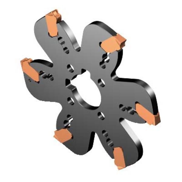 Sandvik Coromant 6657554 CoroMill QD Indexable Grooving and Parting Off Cutter, ANSI Code: AQD-F-152Y38-M, Arbor Connection, AQD..Y Toolholder, 6 in Dia x 0.094 in W Cutting, Right Hand Cutting, AQD..Y Insert, 1-1/2 in Dia Hole