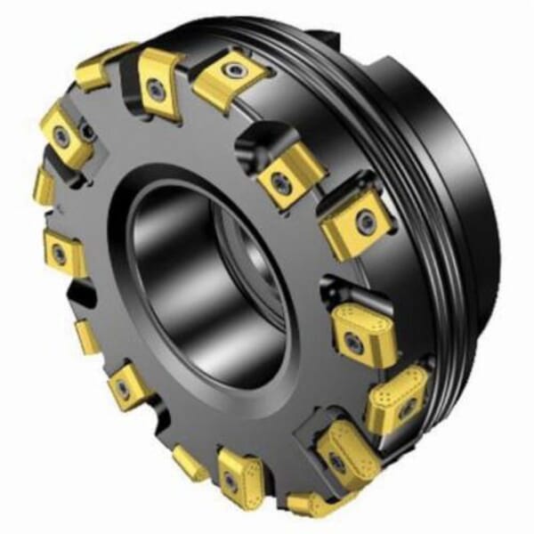 Sandvik Coromant 6717970 CoroMill 425 Face Milling Cutter, ANSI Code: 425-250Q60-17H, 9.8425 in Dia Cutting, 2.3622 in Dia Shank, 2.4803 in OAL, 425..Qxx Insert, 0.0354 in Max Depth of Cut, 2.3622 in Dia Arbor Hole, 25 deg Lead Angle