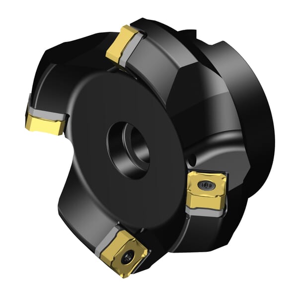 Sandvik Coromant 5759479 CoroMill 345 Face Milling Cutter, ANSI Code: 345-080Q27-13L, 3.1496 in Dia Cutting, 1.063 in Dia Shank, 1.9685 in OAL, 345..Qxx Insert, 0.2362 in Max Depth of Cut, 1.063 in Dia Arbor Hole, 45 deg Lead Angle