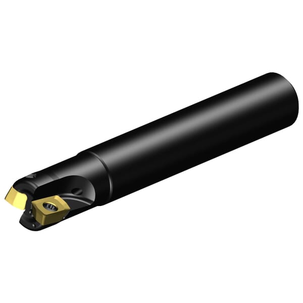 Sandvik Coromant 6851116 CoroMill 390 Shoulder Milling Cutter, ANSI Code: RA390-010O10-07L, 3/8 in Dia Cutting, Straight Shank, RA390..Oxx..-07 Insert, Right Hand Cutting, 90 deg Lead Angle, 0.2283 in Max Depth of Cut