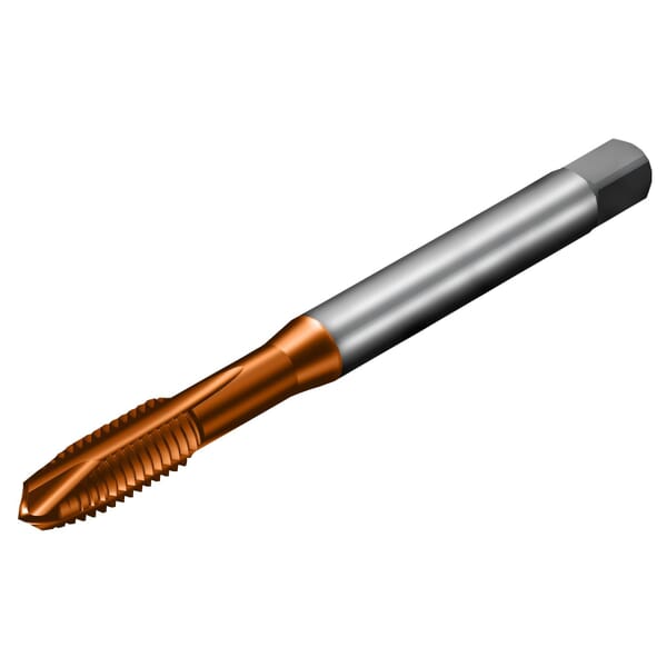 Sandvik Coromant 6967222 T200-XM100AB CoroTap 200 Spiral Point Cutting Tap, Right Hand Cutting, M10x1 Thread, Plug Chamfer, 3 Flutes, PVD AlCrN Coated, HSS-PM