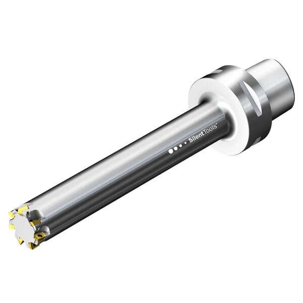 Sandvik Coromant 7002104 CoroMill 390 Damped Shoulder Milling Cutter With Internal Coolant Channel, ANSI Code: R390-025C6D-11L177, 0.9842 in Dia Cutting, R390..CxD Insert, Right Hand Cutting, 90 deg Lead Angle, 0.394 in Max Depth of Cut
